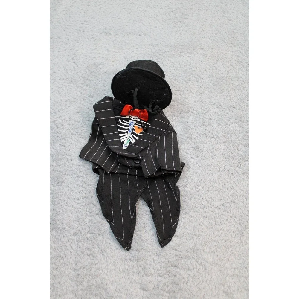 Walking Skeleton Pinstripe Dog Costume XS Pet Halloween Party Outfit